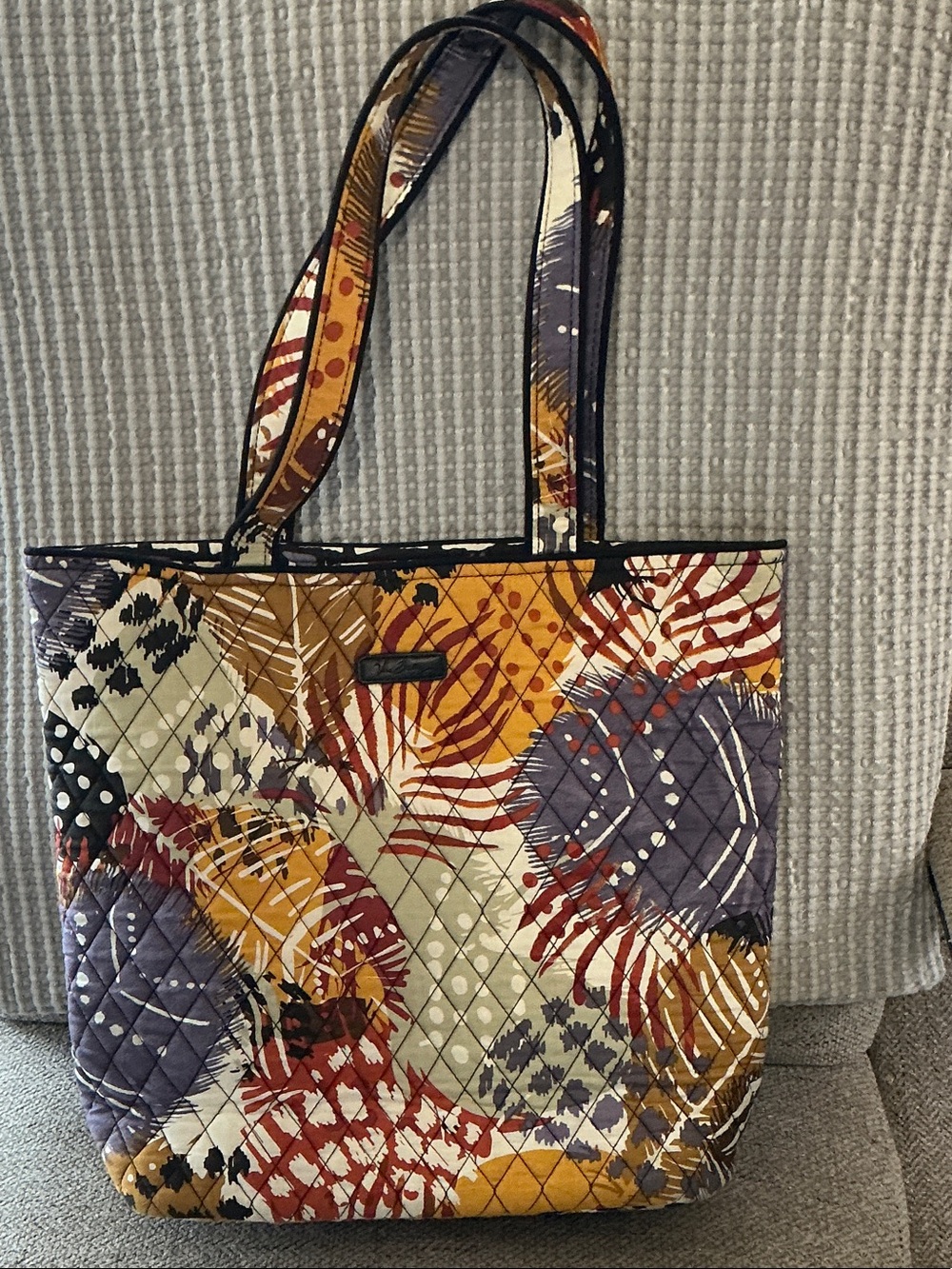 Vera Bradley Crosstown Tote in retired "Painted Feathers" pattern